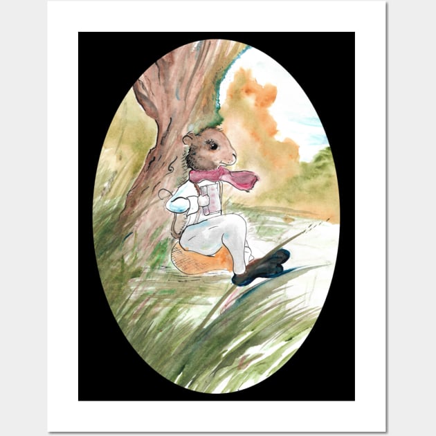 Ratty watercolour painting 02/02/23 - Children's book inspired designs Wall Art by STearleArt